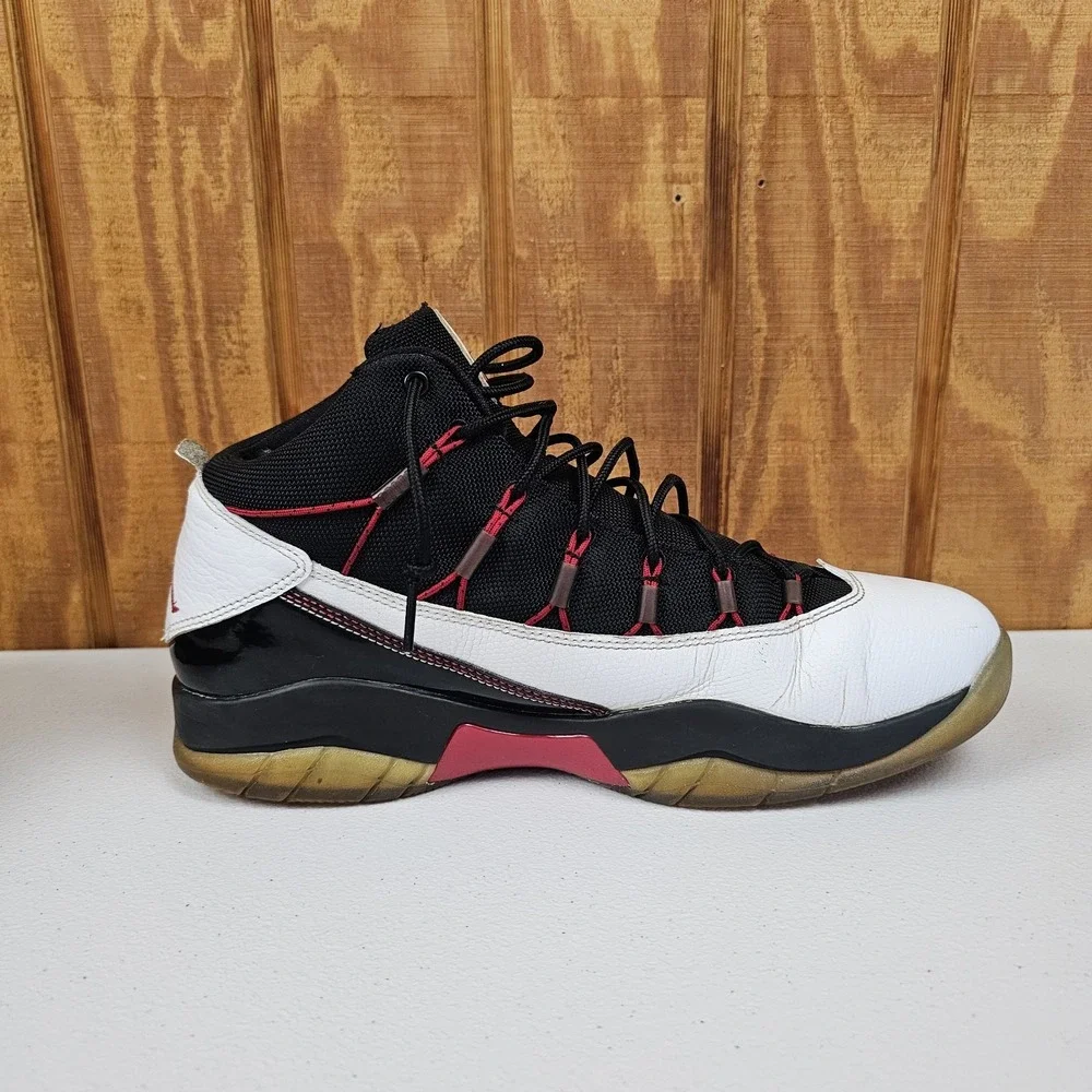Air Jordan Prime Flight Shoes Mens Sz 10 White Black Gym Red 616846-101